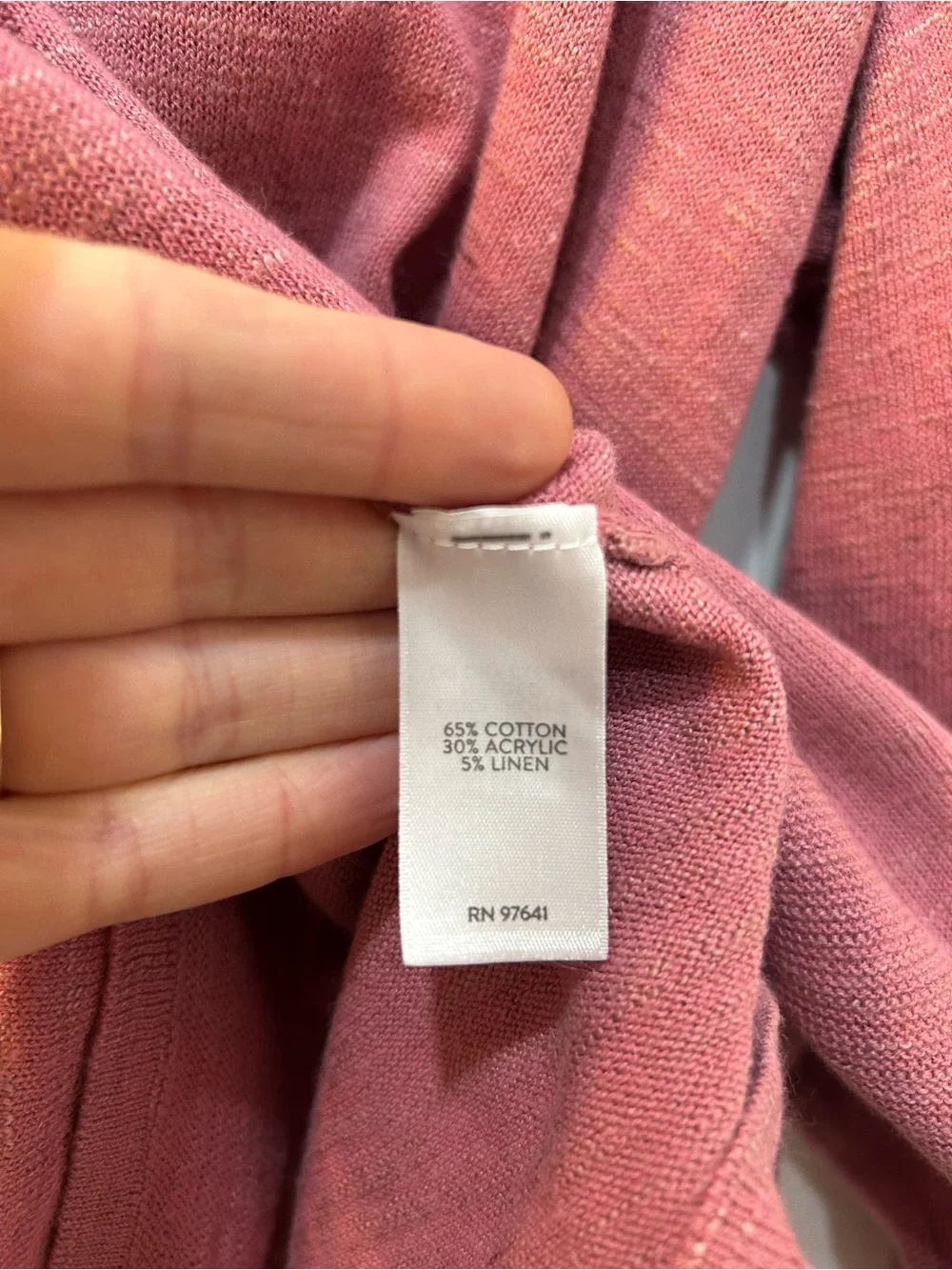 J.‎ Jill Linen Cotton Blend Rose Pink V-neck Sweater Sz XL Petite Feminine Mauve